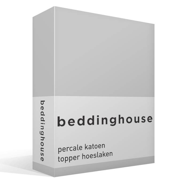 Goedkoopste Beddinghouse percale katoen topper hoeslaken Light grey Lits-jumeaux (160x200 cm)