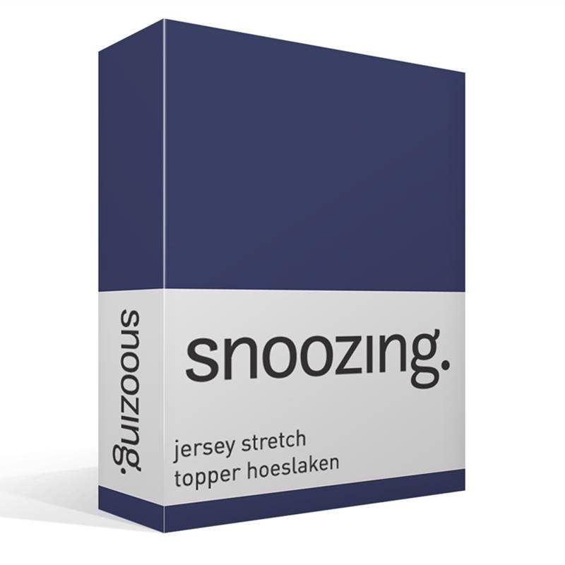 Goedkoopste Snoozing jersey stretch topper hoeslaken Navy 1-persoons (90/100x200/220 cm)