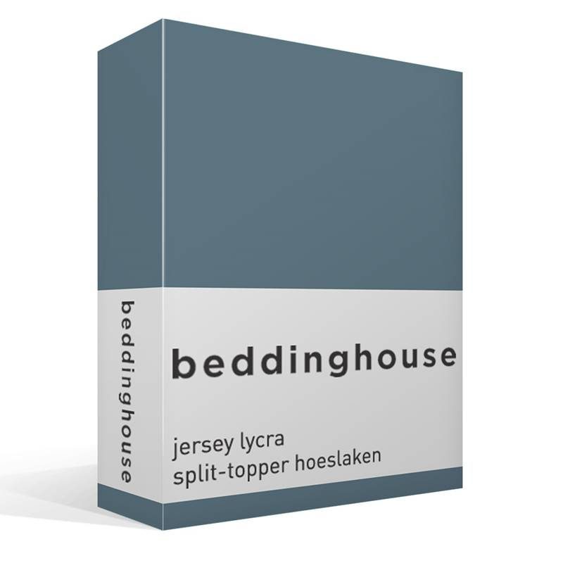 Goedkoopste Beddinghouse jersey lycra split-topper hoeslaken Cool Grey Lits-jumeaux (200x200/220 cm)