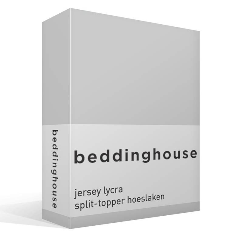 Goedkoopste Beddinghouse jersey lycra split-topper hoeslaken Light grey Lits-jumeaux (200x200/220 cm)