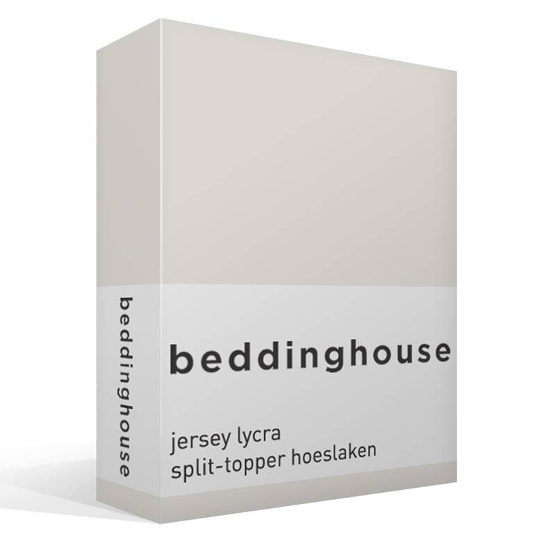 Goedkoopste Beddinghouse jersey lycra split-topper hoeslaken Off-white Lits-jumeaux (200x200/220 cm)