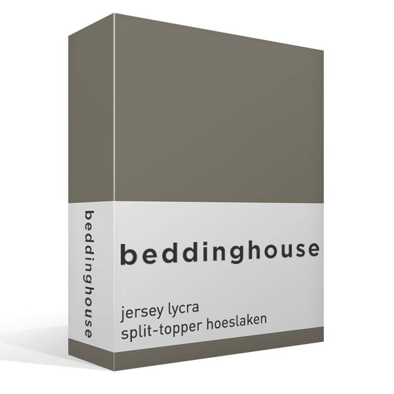 Goedkoopste Beddinghouse jersey lycra split-topper hoeslaken Warm grey Lits-jumeaux (160x200/220 cm)