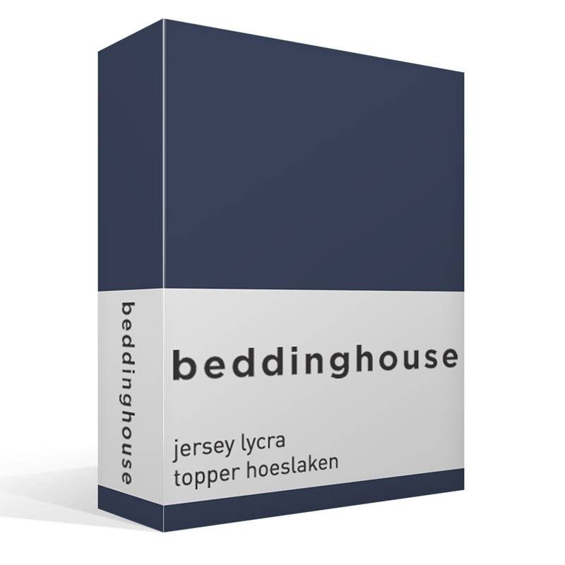Goedkoopste Beddinghouse jersey lycra topper hoeslaken Indigo Lits-jumeaux (180/200x200/220 cm)