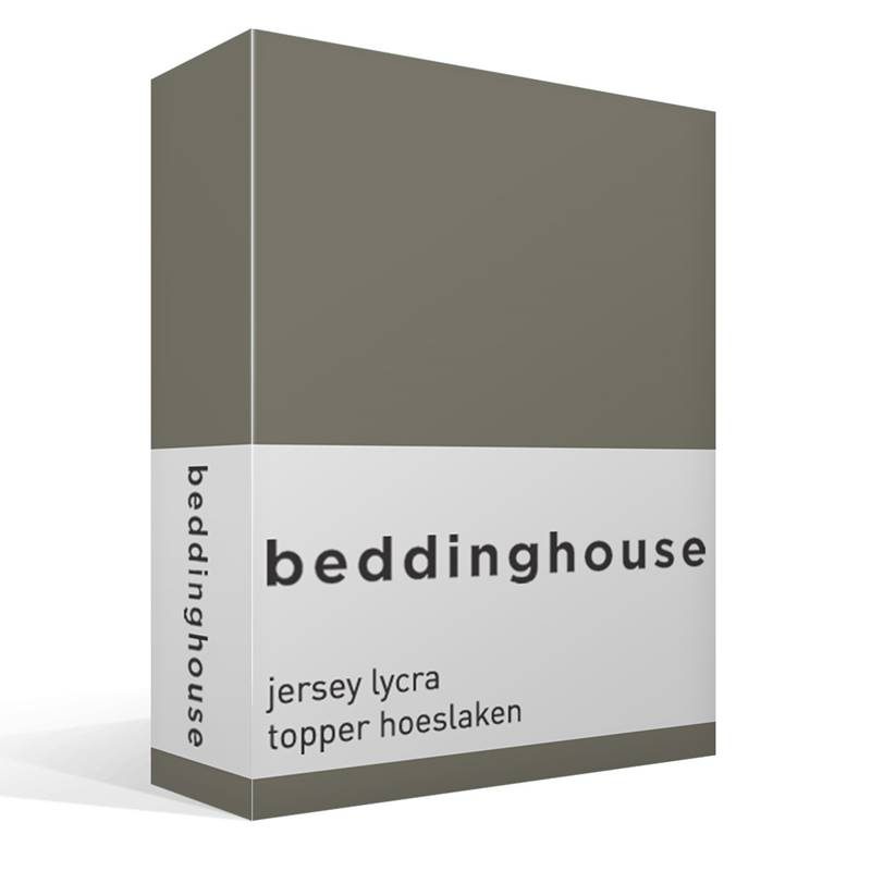 Goedkoopste Beddinghouse jersey lycra topper hoeslaken Warm grey 1-persoons (70/80x200/220 cm)