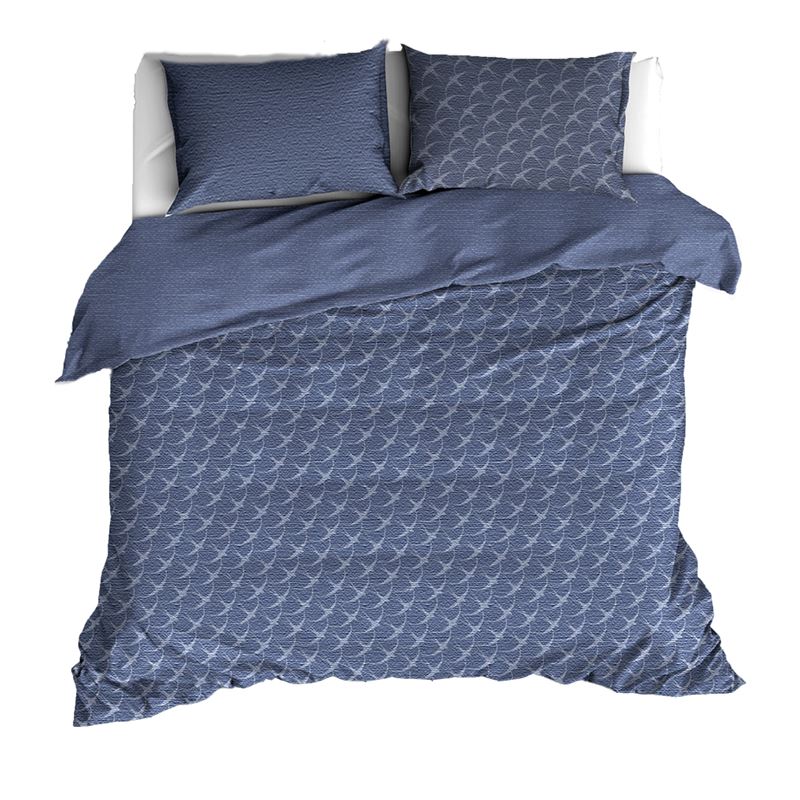 Goedkoopste De Witte Lietaer Birds flanel dekbedovertrek Nightshadow Blue 1-persoons (140x200/220 cm + 1 sloop)