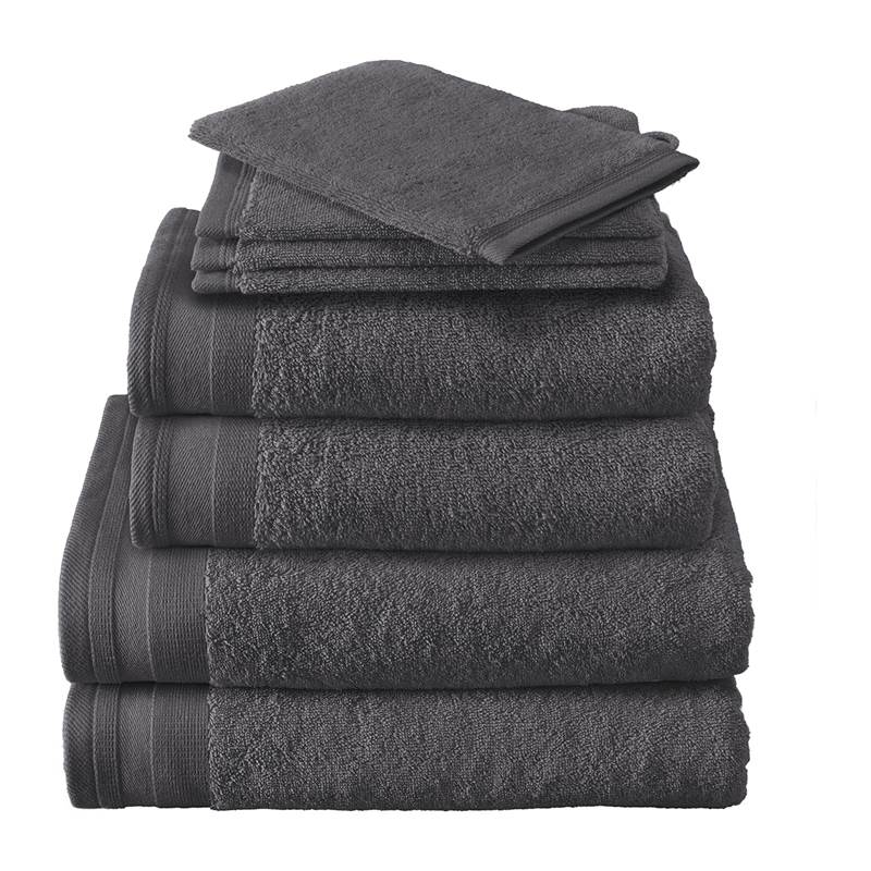 Goedkoopste De Witte Lietaer Contessa badtextiel Dark grey Handdoek (50x100 cm) - Set van 3