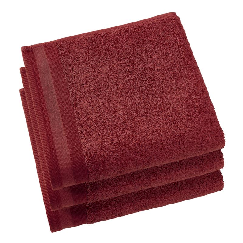 Goedkoopste De Witte Lietaer Contessa badtextiel Dark Red Handdoek (50x100 cm) - Set van 3