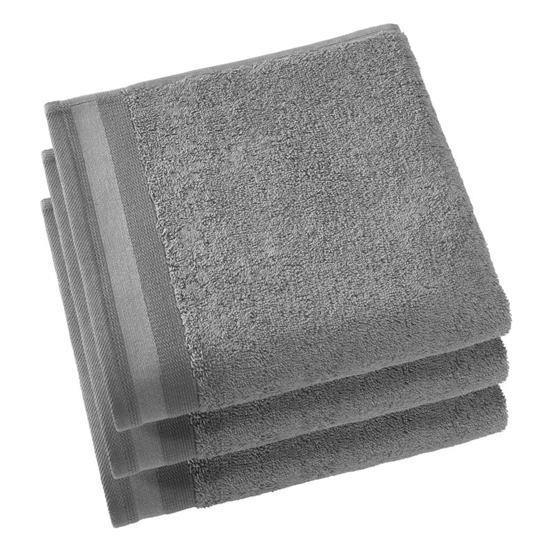 Goedkoopste De Witte Lietaer Contessa badtextiel Grey Handdoek (50x100 cm) - Set van 3