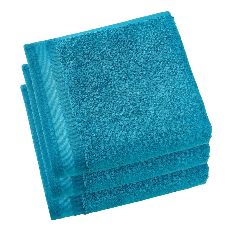 Goedkoopste De Witte Lietaer Contessa badtextiel Ocean blue Handdoek (50x100 cm) - Set van 3