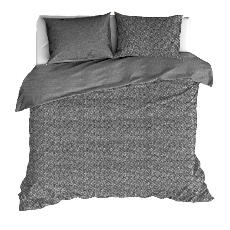 Goedkoopste De Witte Lietaer Tarbot flanel dekbedovertrek Charcoal Gray 1-persoons (140x200/220 cm + 1 sloop)