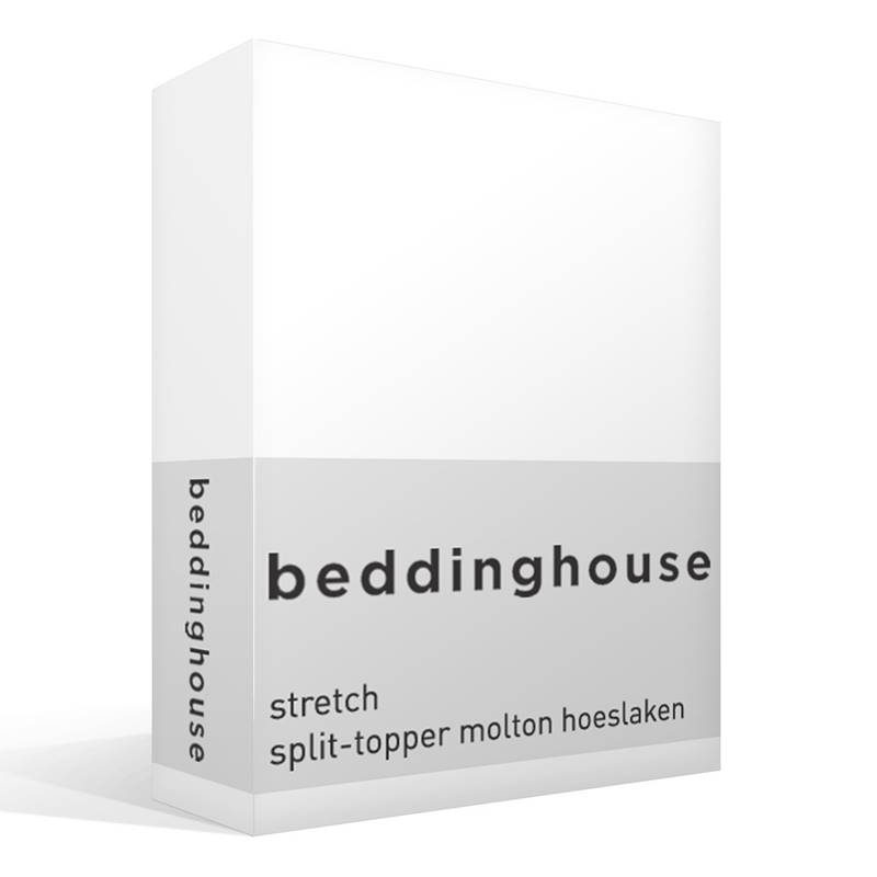 Goedkoopste Beddinghouse Multifit stretch split-topper molton hoeslaken Wit Lits-jumeaux (180/200x200/220 cm)