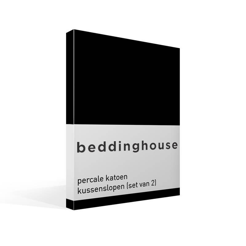 Goedkoopste Beddinghouse percale katoen kussenslopen (set van 2) Black 60x70 cm - Standaardmaat