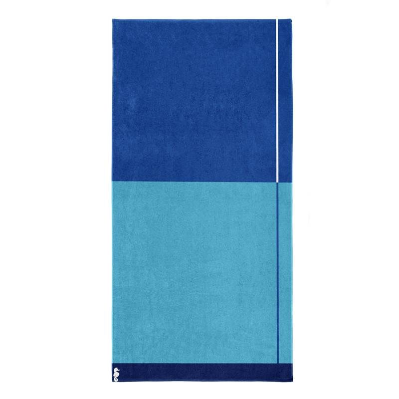 Goedkoopste Seahorse Block strandlaken Blue 100x180 cm
