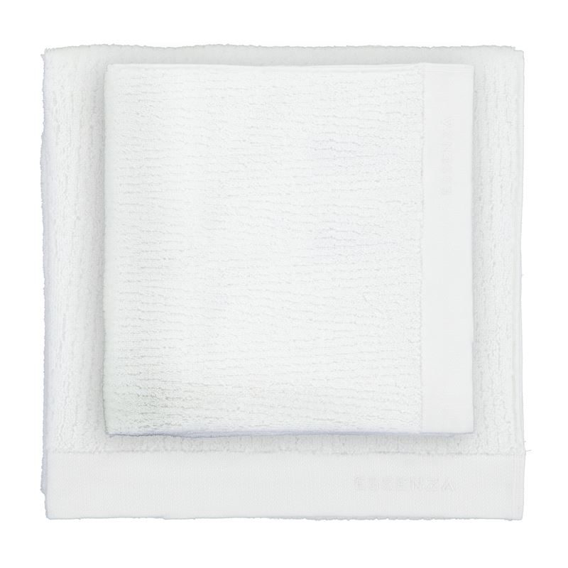 Essenza Connect Organic Lines badtextiel White Handdoek (50x100 cm)