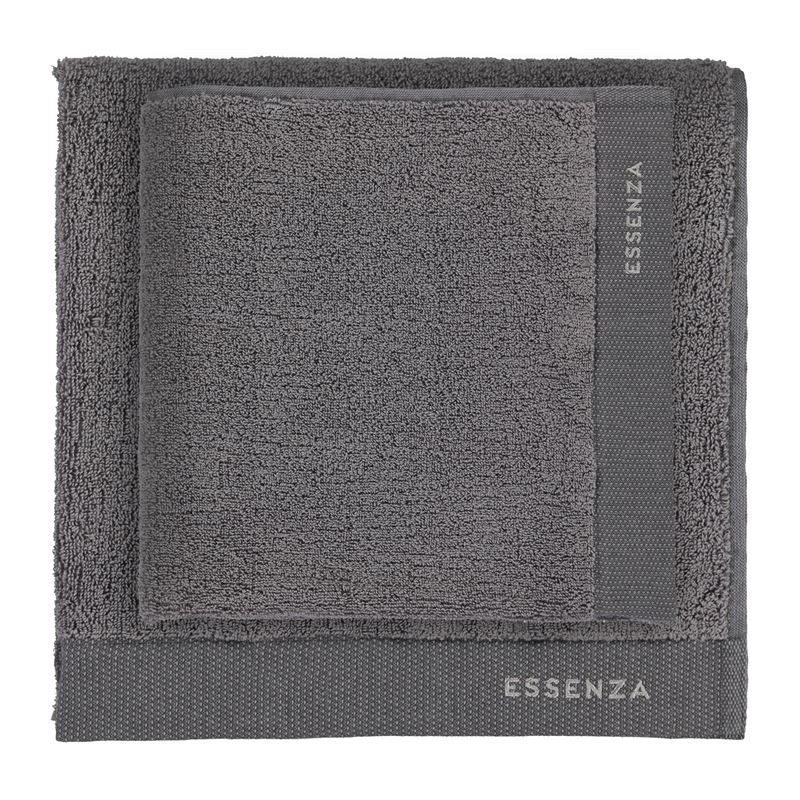Essenza Connect Organic Lines badtextiel Grey Handdoek (50x100 cm)
