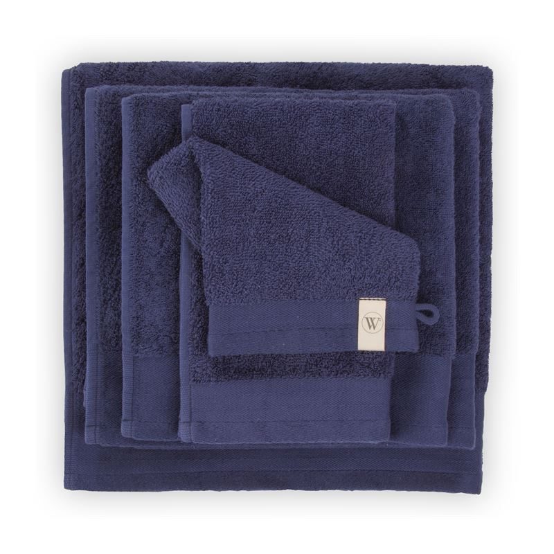Walra Soft Cotton badtextiel Navy Blauw Washandje (16x21 cm) - Set van 2