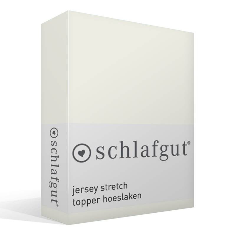 Schlafgut jersey stretch topper hoeslaken Wolwit 2-persoons (120/130x200/220 cm)