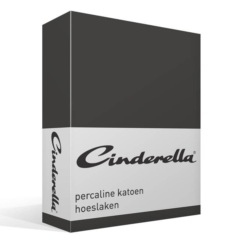 Goedkoopste Cinderella Basic percaline katoen hoeslaken Anthracite 1-persoons (70x200 cm)