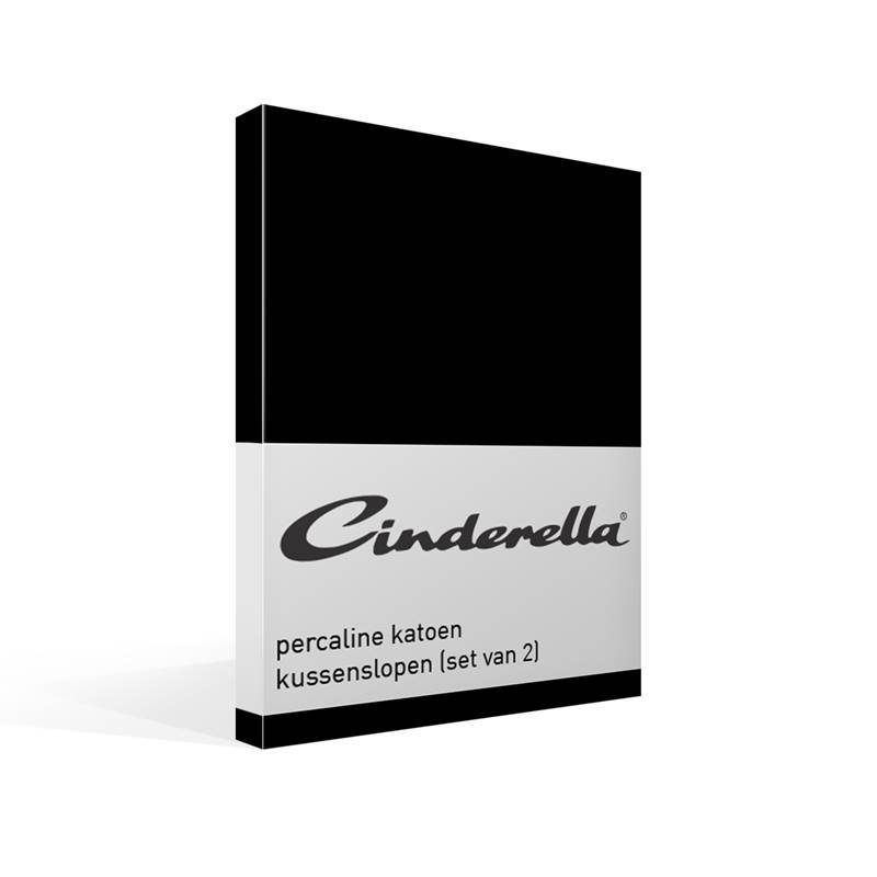 Goedkoopste Cinderella basic percaline katoen kussenslopen (set van 2) Black 60x70 cm - Standaardmaat