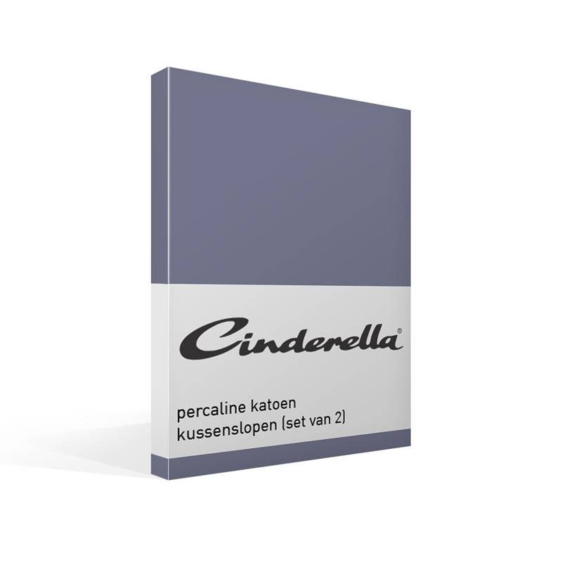 Goedkoopste Cinderella basic percaline katoen kussenslopen (set van 2) Dark Blue 60x70 cm - Standaardmaat