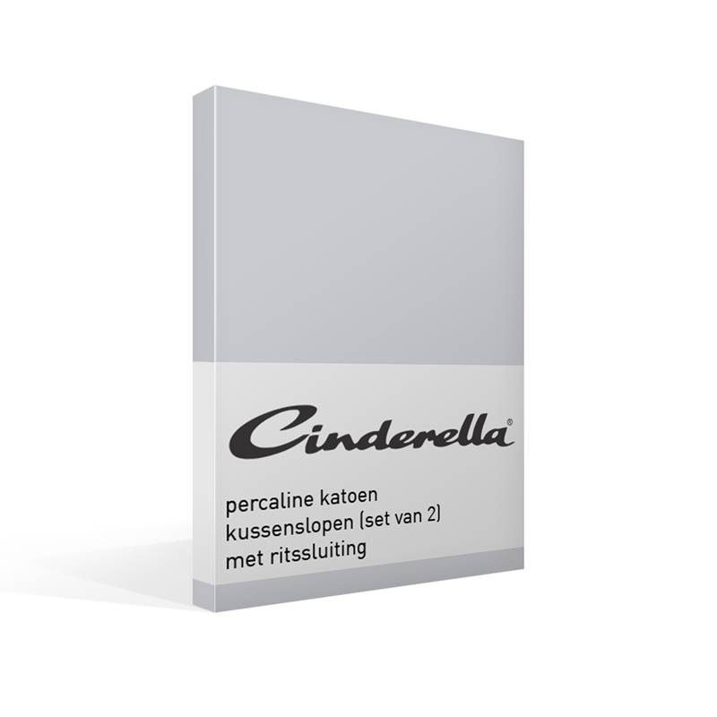 Goedkoopste Cinderella basic percaline katoen kussenslopen (set van 2) Grey 40x80 cm