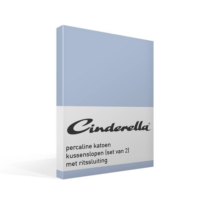 Goedkoopste Cinderella basic percaline katoen kussenslopen (set van 2) Sapphire 40x80 cm