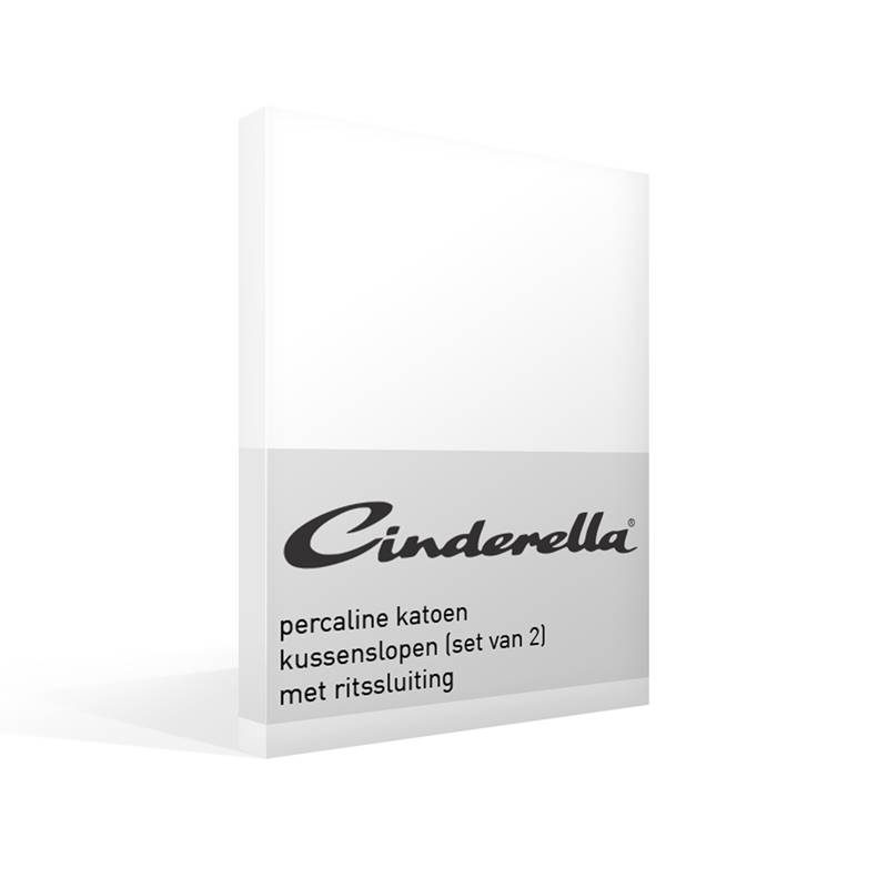 Goedkoopste Cinderella basic percaline katoen kussenslopen (set van 2) White 40x80 cm