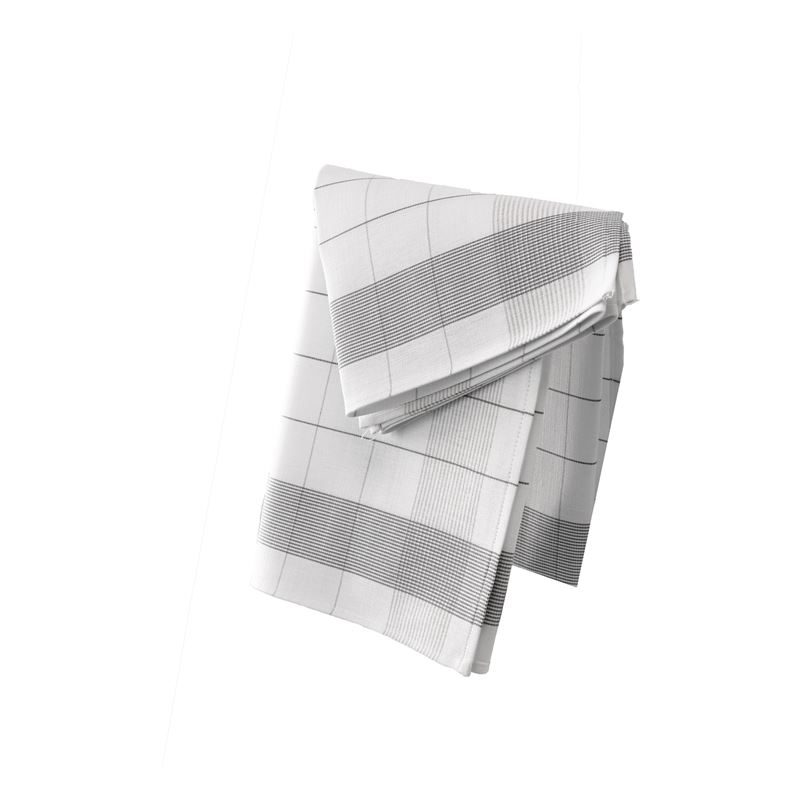 De Witte Lietaer Mixte theedoek (set van 2) White-grey Theedoek (68x68 cm) - Set van 2