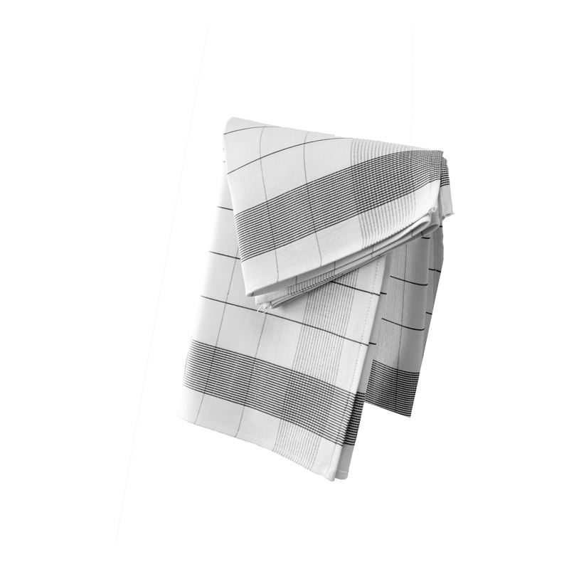 De Witte Lietaer Mixte theedoek (set van 2) White-Black Theedoek (68x68 cm) - Set van 2