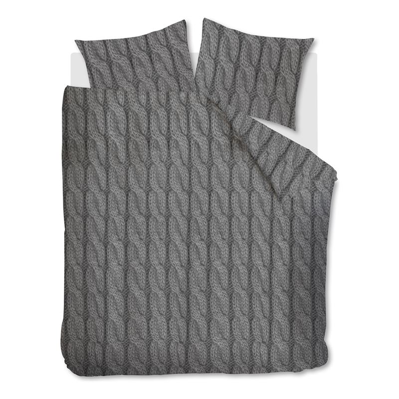 Goedkoopste Beddinghouse Lano flanel dekbedovertrek Grey 1-persoons (140x200/220 cm + 1 sloop)