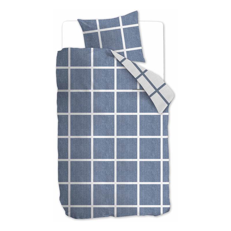 Goedkoopste Rivièra Maison Grand Street flanel dekbedovertrek Blue 1-persoons (140x200/220 cm + 1 sloop)