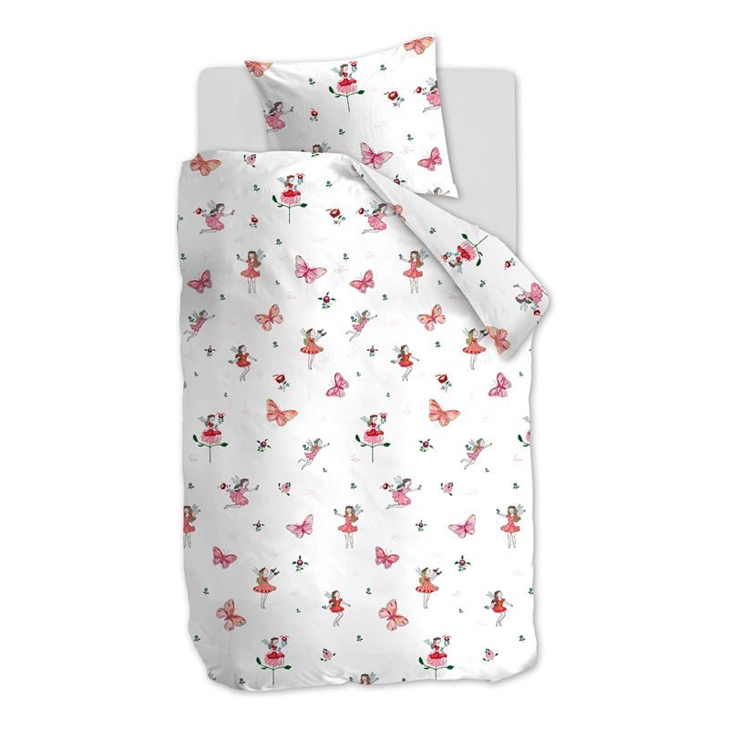 Goedkoopste Beddinghouse Kids Butterfly Girl dekbedovertrek Pink 1-persoons (140x200/220 cm + 1 sloop)