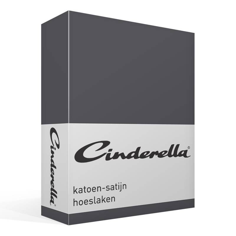 Cinderella satijn hoeslaken Anthracite 1-persoons (80x200 cm)