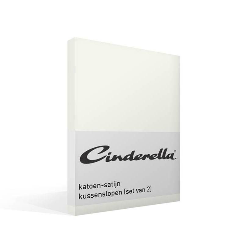 Goedkoopste Cinderella satijn kussensloop (set van 2) Ivory 60x70 cm - Standaardmaat