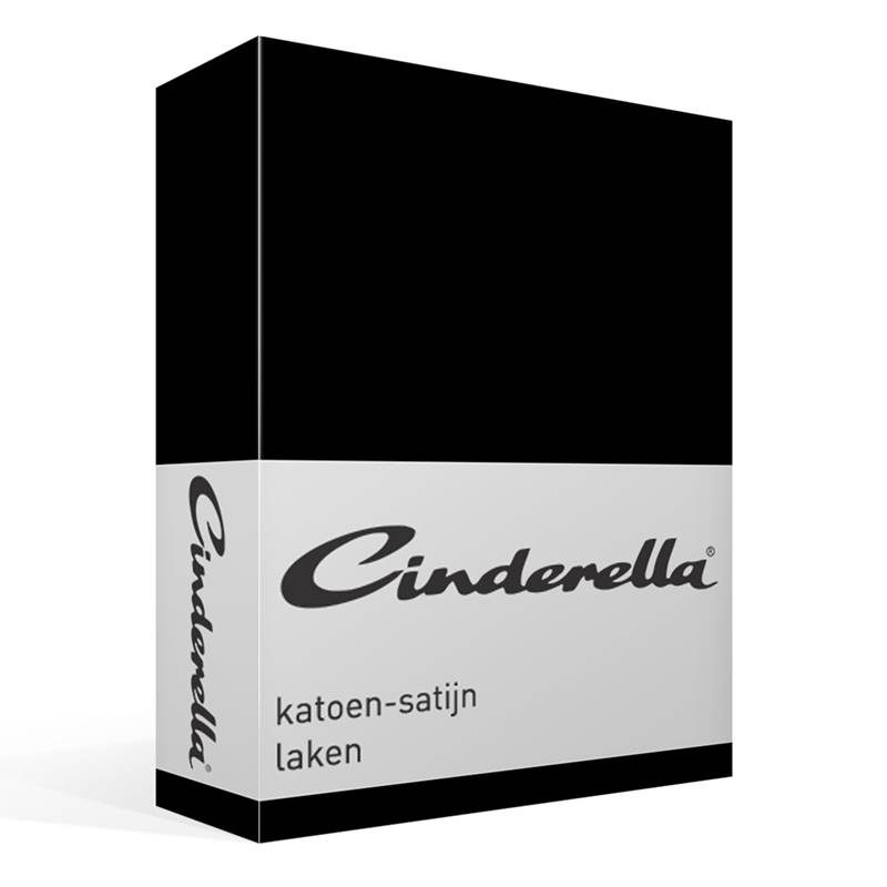 Goedkoopste Cinderella satijn laken Black Lits-jumeaux (240x270 cm)