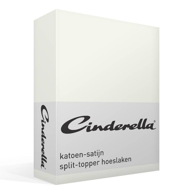 Cinderella satijn split-topper hoeslaken Ivory Lits-jumeaux (180x200 cm)