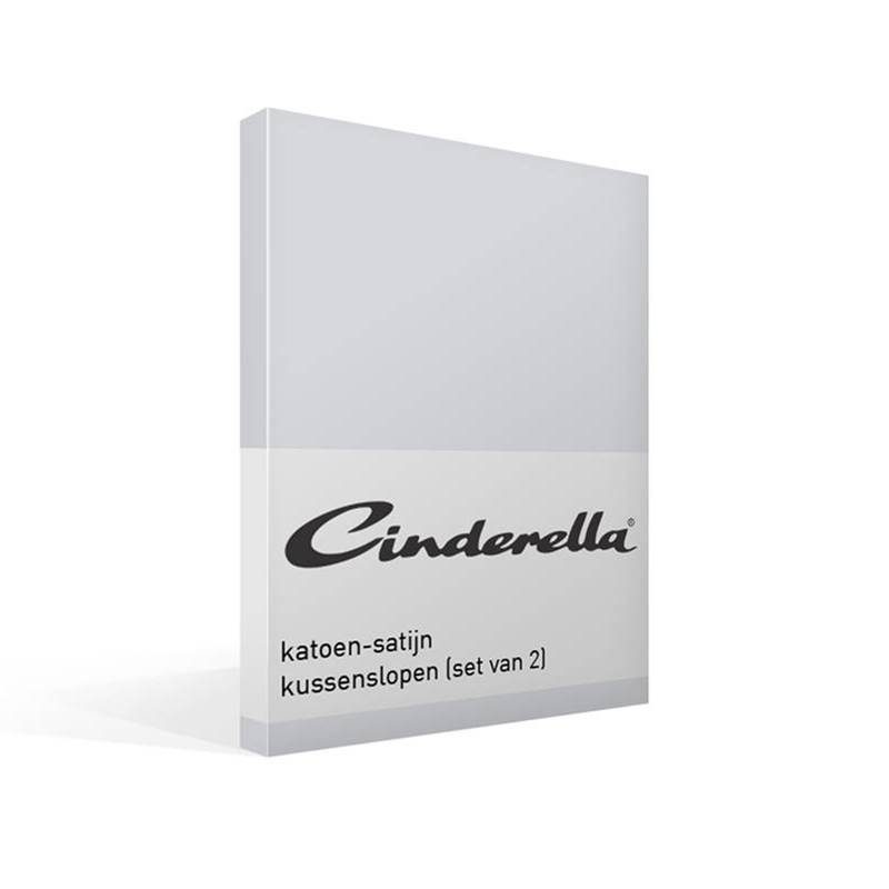Goedkoopste Cinderella satijn kussensloop (set van 2) Light grey 60x70 cm - Standaardmaat