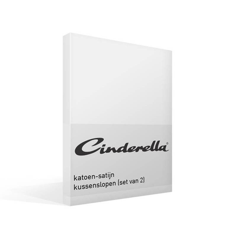 Goedkoopste Cinderella satijn kussensloop (set van 2) White 60x70 cm - Standaardmaat