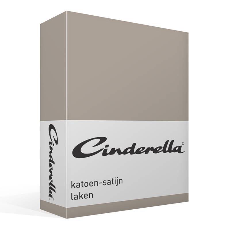 Cinderella satijn laken Taupe Lits-jumeaux (300x270 cm)