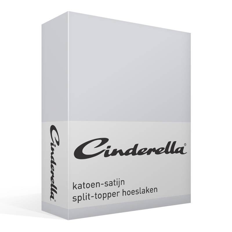 Cinderella satijn split-topper hoeslaken Light grey Lits-jumeaux (160x200 cm)