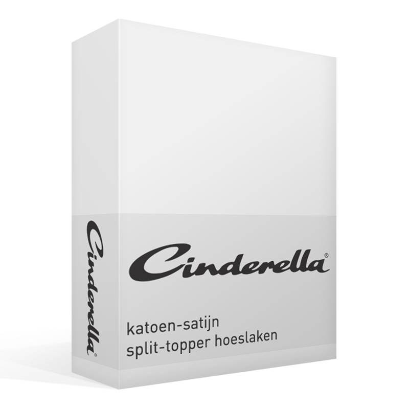 Cinderella satijn split-topper hoeslaken White Lits-jumeaux (160x200 cm)