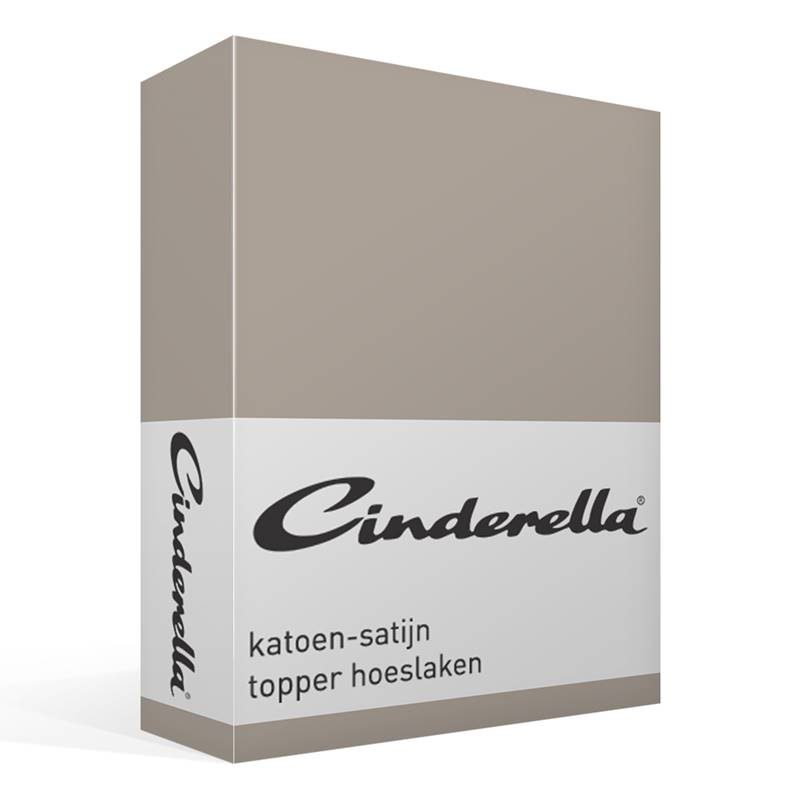 Cinderella satijn topper hoeslaken Taupe 2-persoons (120x200 cm)