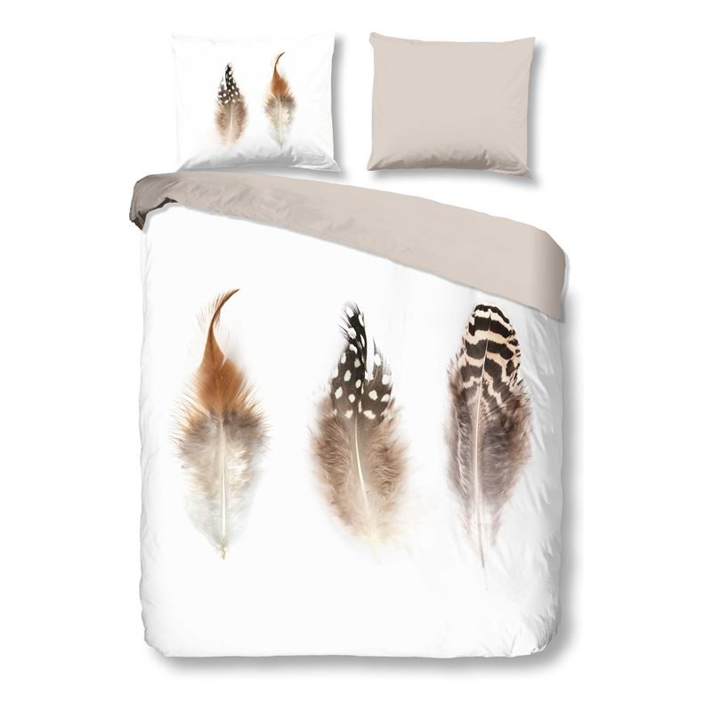 Goedkoopste Snoozing Feathers flanel dekbedovertrek White 2-persoons (200x200/220 cm + 2 slopen)