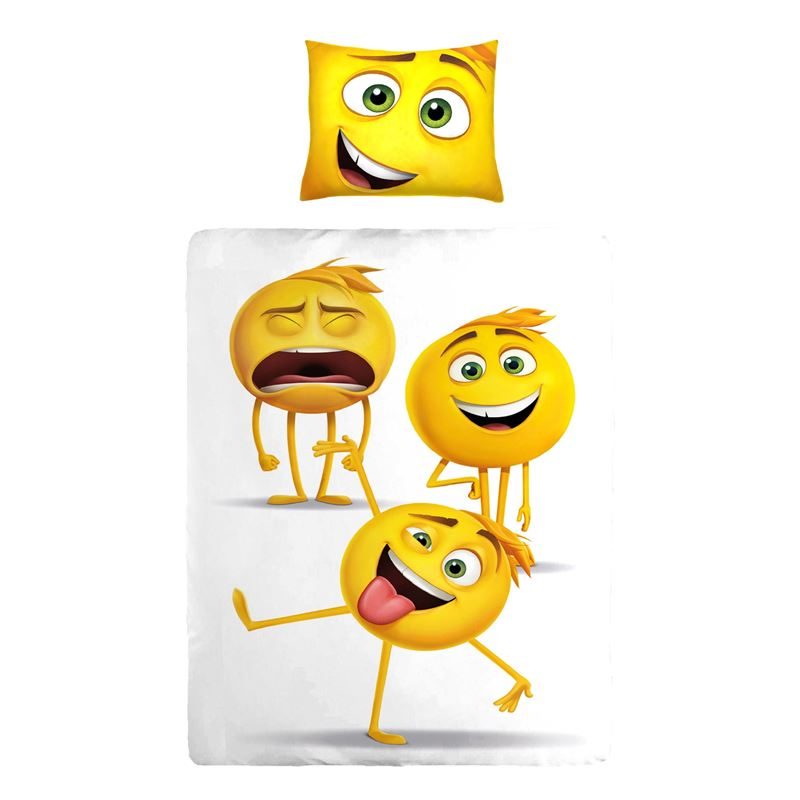 Goedkoopste Emoji dekbedovertrek White 1-persoons (140x200 cm + 1 sloop)