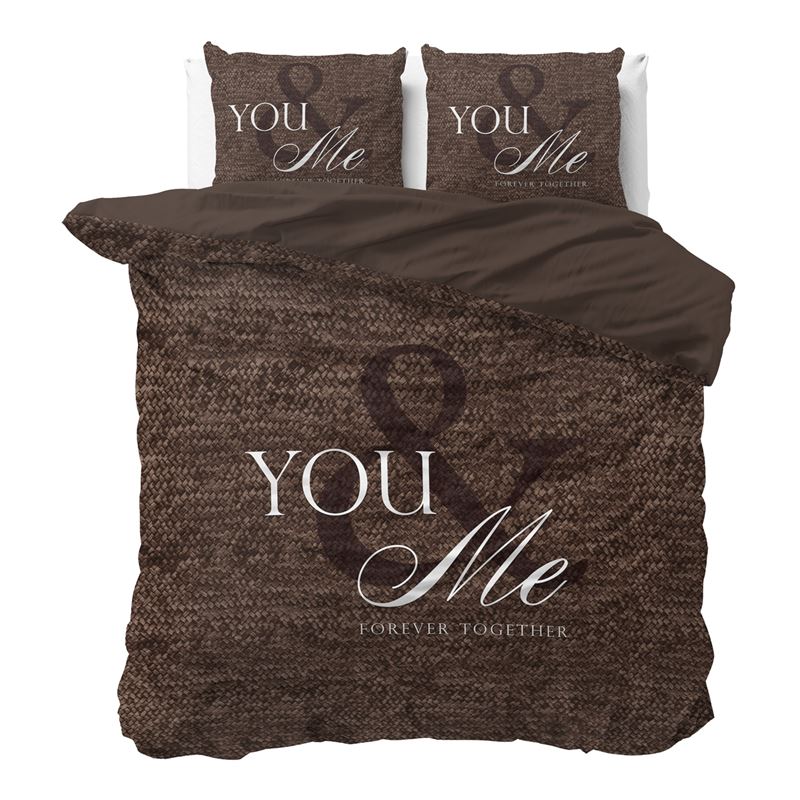 Dreamhouse Bedding Love for you and me dekbedovertrek Taupe Lits-jumeaux (240x200/220 cm + 2 slopen)