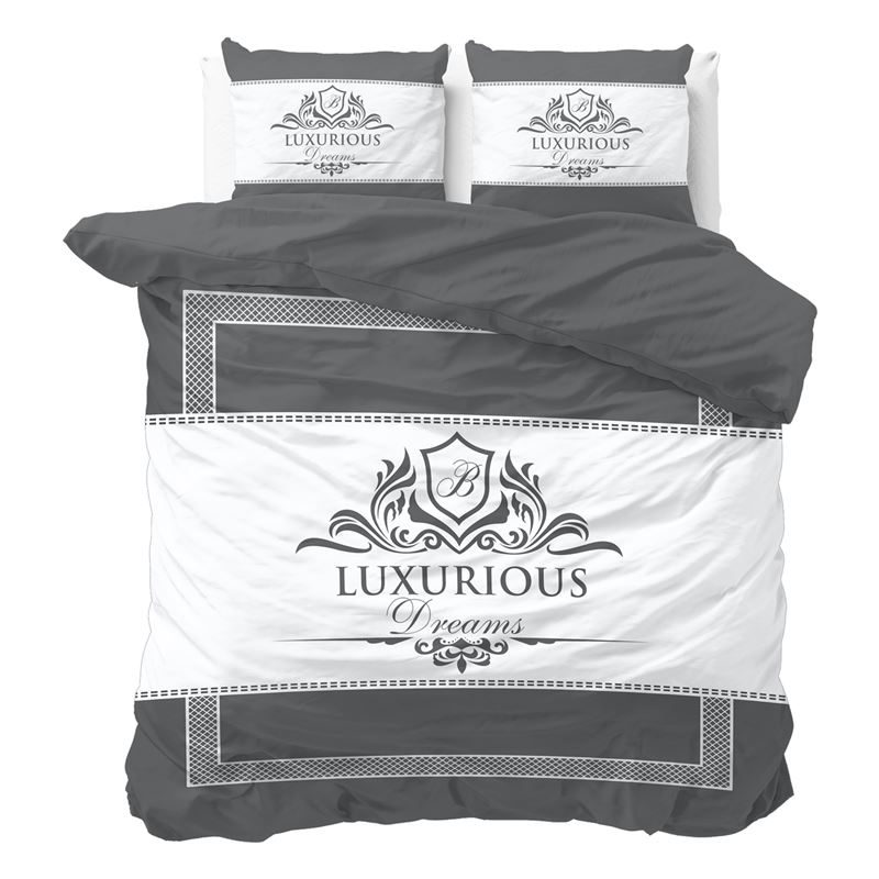 Goedkoopste Dreamhouse Bedding Luxurious dekbedovertrek Antraciet 2-persoons (200x200/220 cm + 2 slopen)