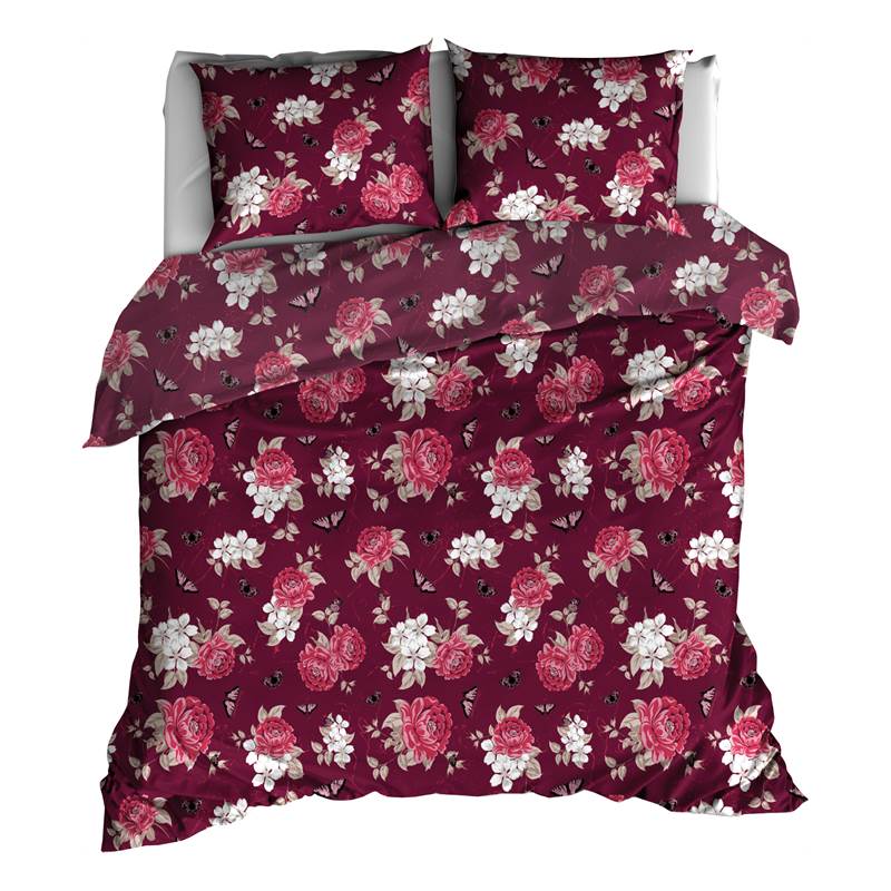 Goedkoopste Romanette Julietta flanel dekbedovertrek Bordo Lits-jumeaux (270x200/220 cm + 2 slopen)