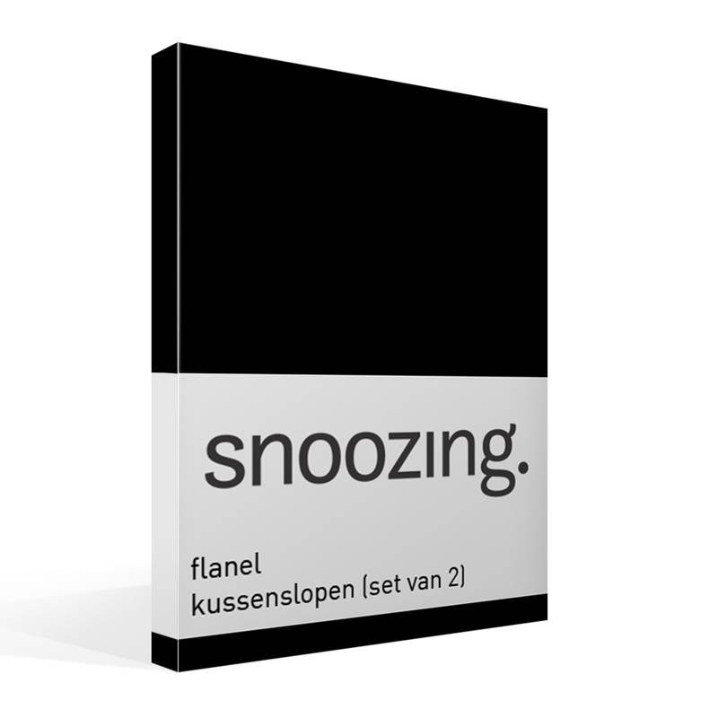 Goedkoopste Snoozing flanel kussenslopen (set van 2) Zwart 40x60 cm