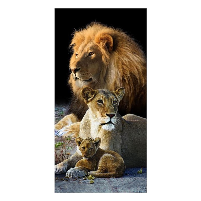 Lion family strandlaken