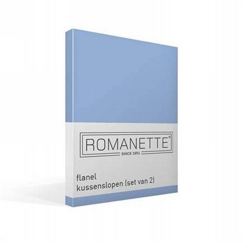 Goedkoopste Romanette flanel kussenslopen (set van 2) Blauw 60x70 cm - Standaardmaat
